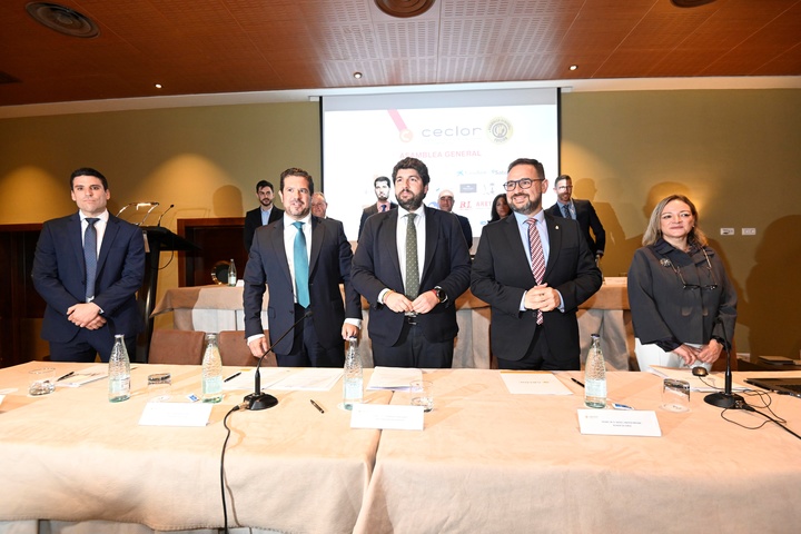 El presidente de la Comunidad, ,Fernando López Miras, clausura la Asamblea General de Confederación Comarcal de Organizaciones Empresariales de L...