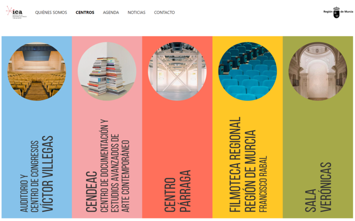 Imagen de la nueva web del ICA, Instituto de las Industrias Culturales y las Artes