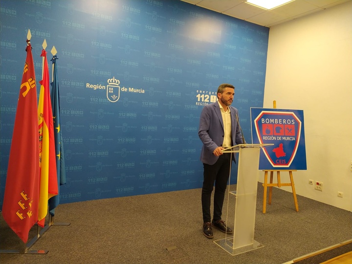 El consejero Antonio Luengo, durante su intervención posterior a la reunión de la Comisión Permanente del Consorcio de Extinción de Incendios