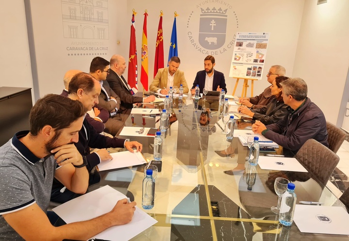 Reunión de la comisión técnica de la que forman parte representantes del Itrem, de la Dirección General de Patrimonio Cultural y del Ayuntamiento de Caravaca de la Cruz.