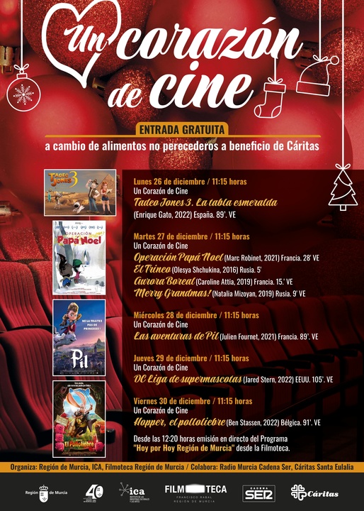 Cartel de la iniciativa de la Filmoteca Regional 'Un corazón de cine'