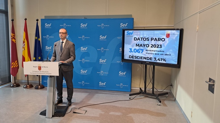 Declaraciones del consejero en funciones de Educación, Formación Profesional y Empleo, Víctor Marín, sobre los datos del paro del mes de mayo en ...