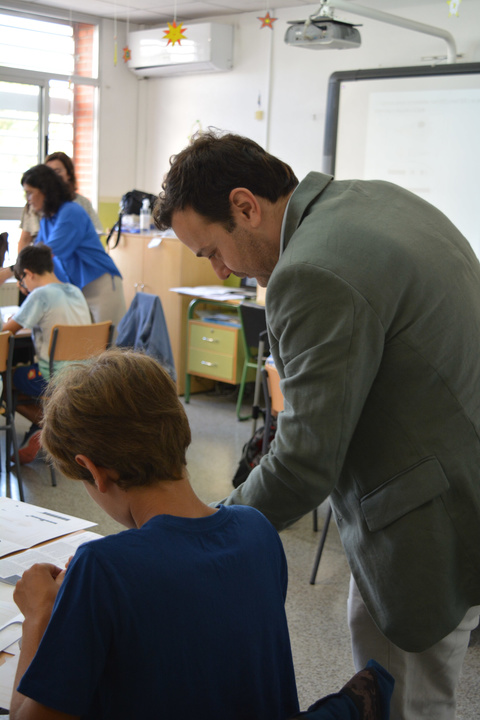 El director general de Territorio y Arquitectura, Jaime Pérez Zulueta, durante el taller de Arquitectura Sostenible desarrollado en el CEIP La Flota de Murcia (2 de 2)