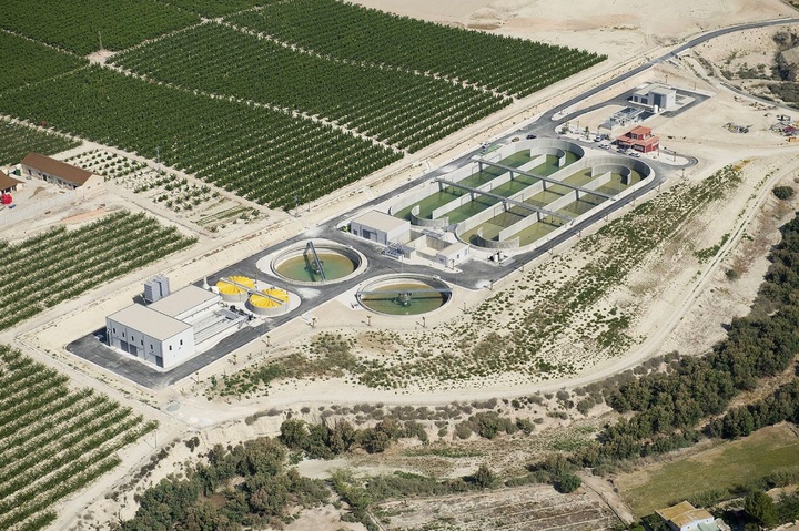 Una imagen de la Estación Depuradora de Alguazas, una de las mayores que gestiona Esamur.