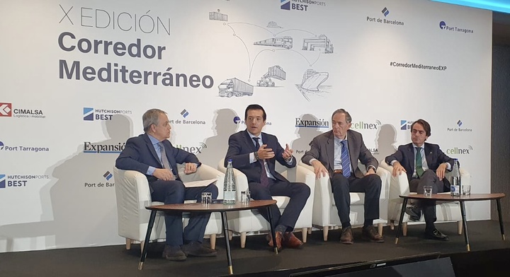 El consejero de Fomento e Infraestructuras, José Manuel Pancorbo, durante su intervención en la X Edición del Corredor Mediterráneo, organizada por...