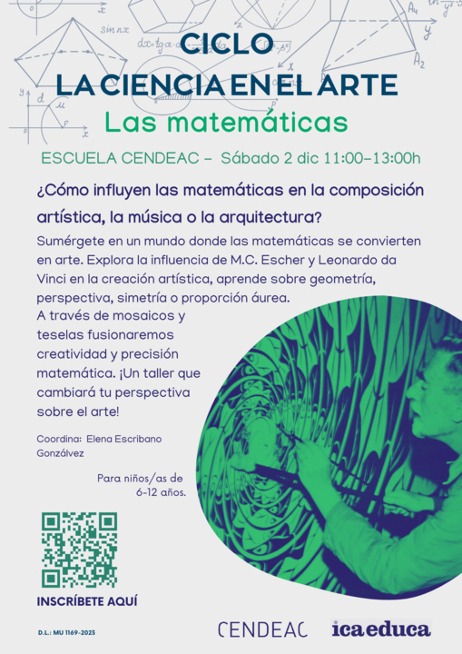 Cartel de la sesión sobre las matemáticas del ciclo 'La ciencia en el arte' de Cendeac