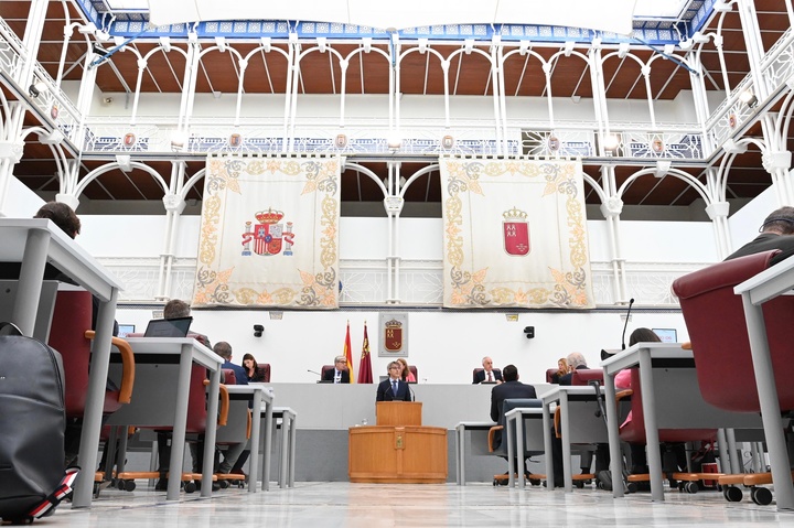 El consejero de Economía, Hacienda y Empresa, Luis Alberto Marín, durante su intervención.