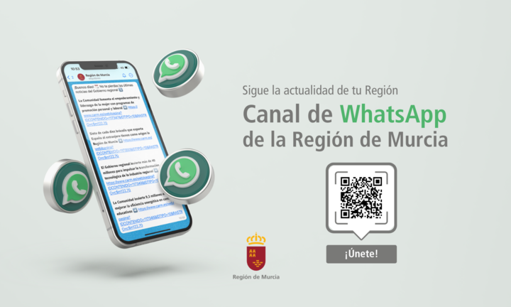 Imagen del artículo El Gobierno de la Región de Murcia estrena canal de difusión en WhatsApp