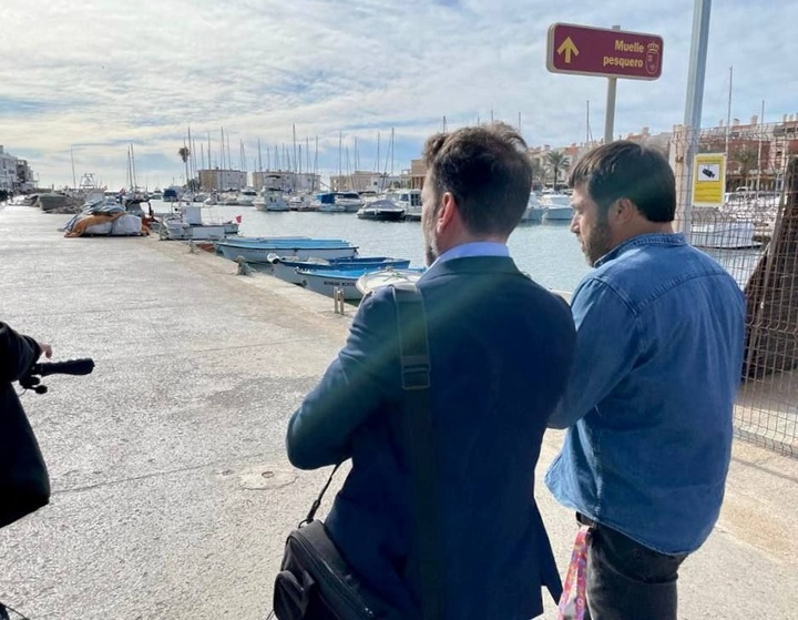 El director general de Litoral y Puertos, Pablo Marín, en una visita reciente al puerto de Cabo de  Palos