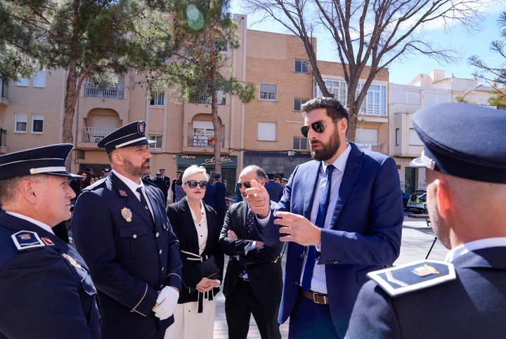 El vicepresidente y consejero de Interior, Emergencias y Ordenación del Territorio, José Ángel Antelo, durante los actos conmemorativos en honor a San Juan de Dios, patrón de la Policía Local de Torre Pacheco