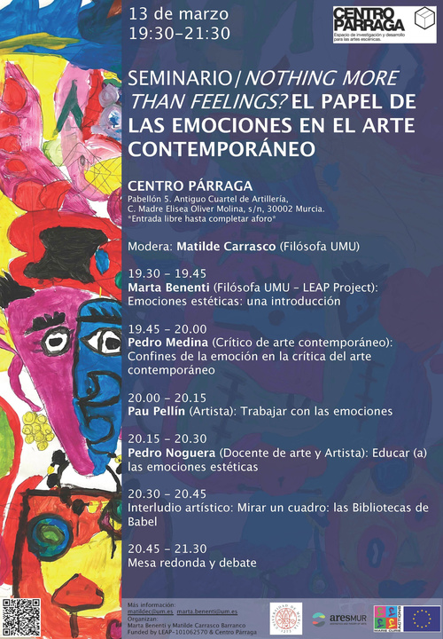 Imagen del artículo El Centro Párraga celebra un seminario sobre el papel de las emociones en el arte contemporáneo