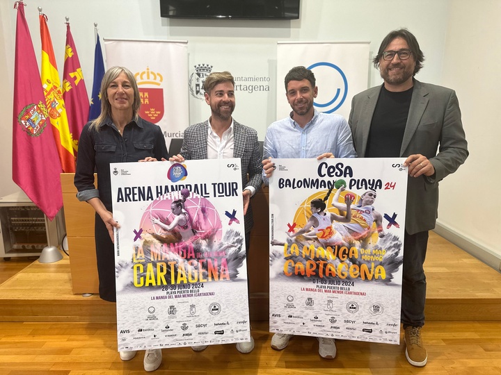 Presentación de la Copa de España y el Campeonato de España de selecciones autonómicas de balonmano playa que se celebrarán en La Manga