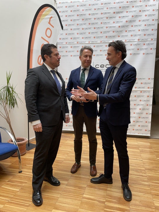 El consejero de Fomento e Infraestructuras, el alcalde de Lorca y el presidente de Ceclor se reúnen para hablar de las medidas que prepara el Ejecutivo regional para ampliar la oferta de viviendas. (2)