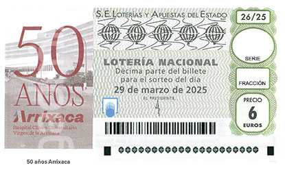 El 50 aniversario del hospital Virgen de la Arrixaca ilustra la lotería del 29 de marzo  