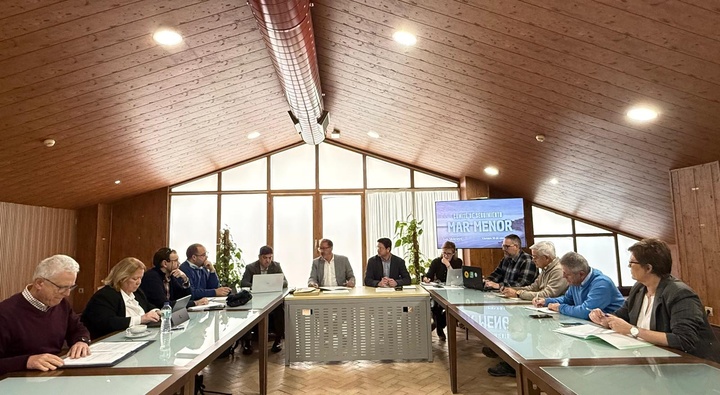 El director general de Ordenaci&oacute;n del Territorio y Arquitectura, Javier Roll&aacute;n, durante la reuni&oacute;n del Comit&eacute; de Seguimiento del Mar Menor