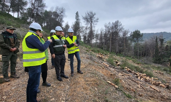 El consejero de Medio Ambiente, Universidades, Investigaci&oacute;n y Mar Menor, Juan Mar&iacute;a V&aacute;zquez, visit&oacute; esta ma&ntilde;ana las actuaciones de contenci&oacute;n para...