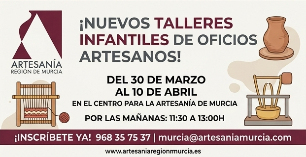 Cartel de los talleres infantiles que se ofrecer&aacute;n durante Semana Santa y Fiestas de Primavera.