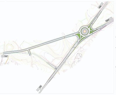Plano de la glorieta que se construye en la carretera de Águilas a Vera