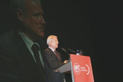 Valcárcel durante su intervención en el homenaje a López Baños