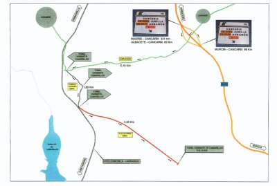 Plano de acceso al acto de cale del túnel de la variante de Camarillas