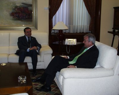 Ramón Luis Valcárcel recibe al rector de la Universidad Politécnica de Cartagena, Felix Faura