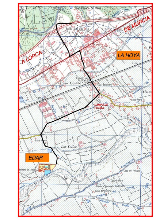 Plano situación depuradora de La Hoya de Lorca