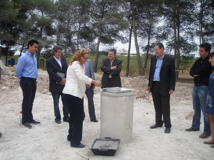 Colocación de la primera piedra en el futuro albergue de peregrinos del paraje de La Rafa, en Bullas
