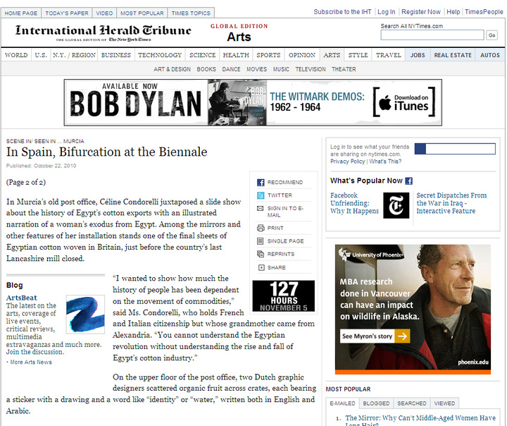 El diario estadounidense The Herald Tribune publica un reportaje sobre Manifesta 8