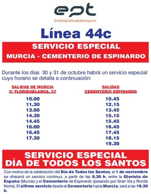 Servicio especial de transporte público en Murcia con motivo del Día de Todos los Santos (2)