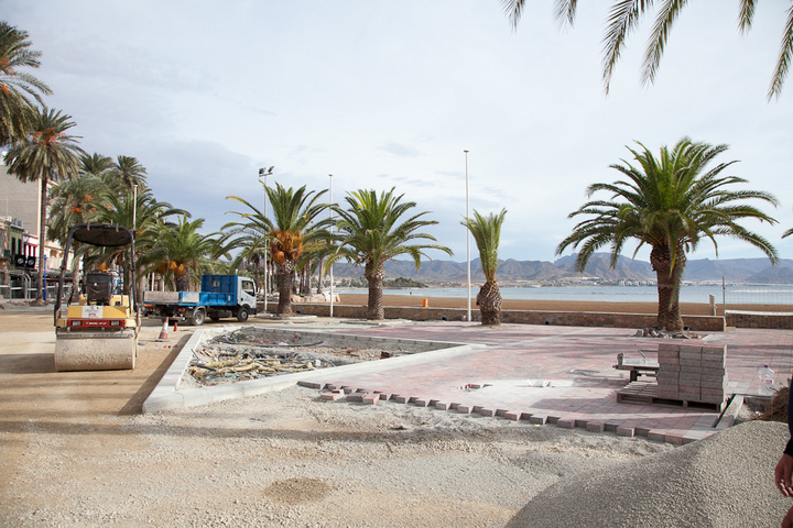 Obras de los nuevos paseos marítimos del Puerto de Mazarrón