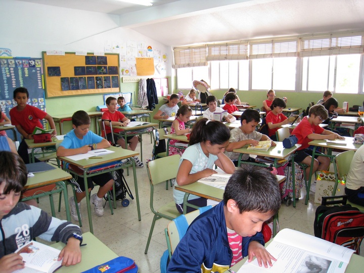 Alumnos de Primaria del Colegio de Educación Infantil y Primaria Santa María de Gracia de Murcia, durante las pruebas diagnósticas de evaluación de 4º de Primaria(2)