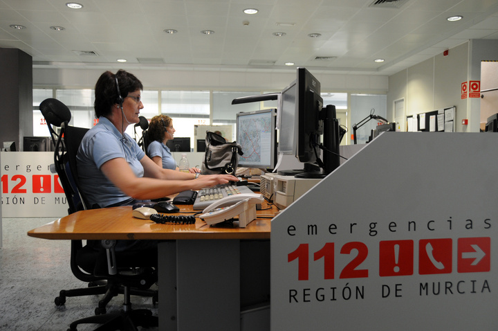 Sala del servicio de Emergencias '1-1-2' Región de Murcia