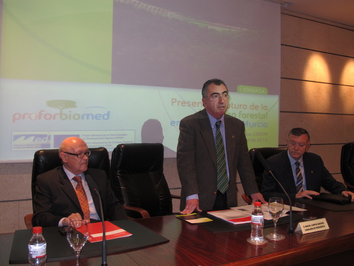 Inauguración de las jornadas 'Presente y futuro de la biomasa forestal en la Región de Murcia'