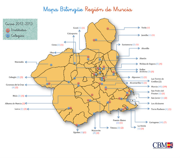 Mapa Bilingüe de la Región de Murcia