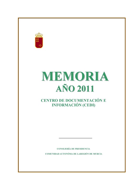  - Portada memoria CEDI 2011