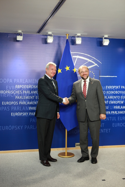 Reunión del presidente Valcárcel en Bruselas con el presidente del Parlamento Europeo (I)