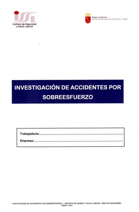 Investigación de accidentes por sobreesfuerzo