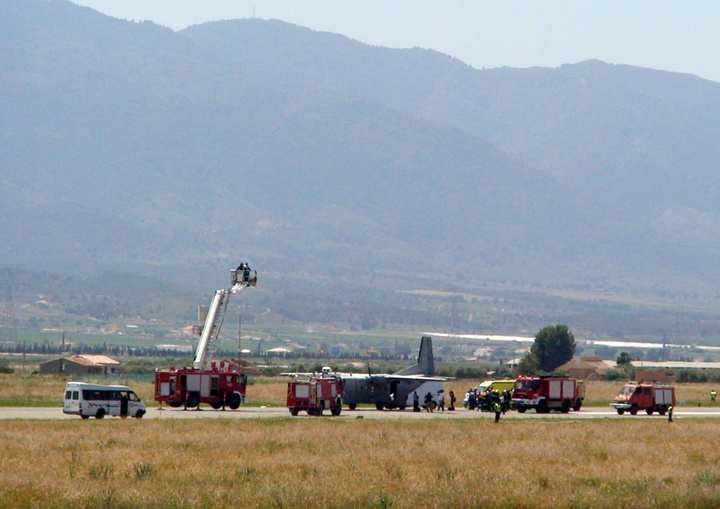 Simulacro de emergencia en la Base Aérea de Alcantarilla