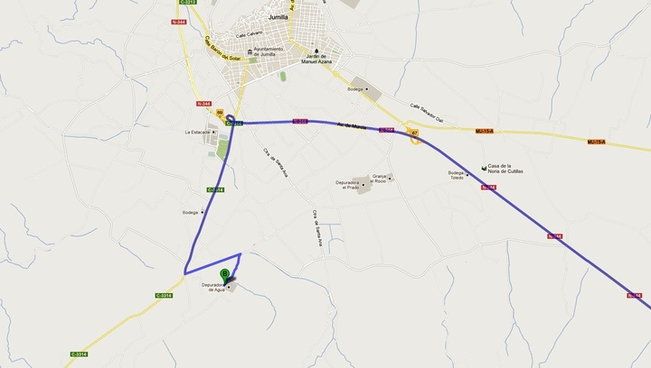 Mapa de acceso a instalaciones de Jumilla
