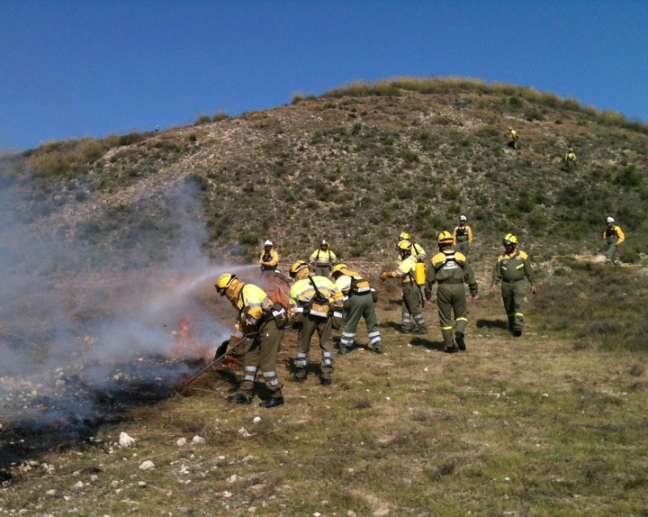 Ejercicio práctico sobre la extinción de incendios forestales
