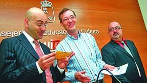 Noguera, Antonio Martínez, consejero delegado del ente público Murcia Cultural y por Joaquín Cánovas, director de la Filmoteca Regional