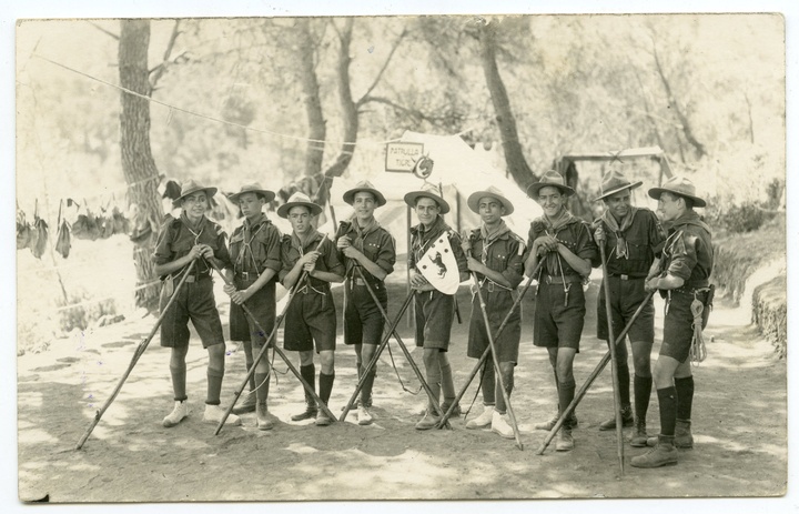 Boy Scouts de Murcia en el campamento de Sierra Espuña. Julio de 1926 / Foto Mateo