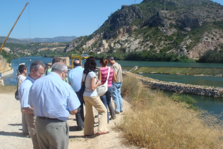 Visita del director general del Agua, Miguel Ángel Ródenas, al Azud de Xerta