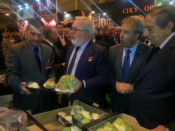 El consejero de Agricultura y Agua, Antonio Cerdá, asistió hoy en Madrid a la inauguración de la V feria internacional del sector de frutas y hortalizas, 'Fruit Attraction 2013', que presidió el ministro de Agricultura, Alimentación y Medio Ambiente, Miguel Arias Cañete.