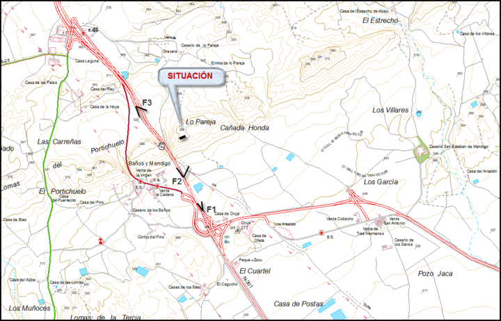 Mapa ubicación del toro de Osborne