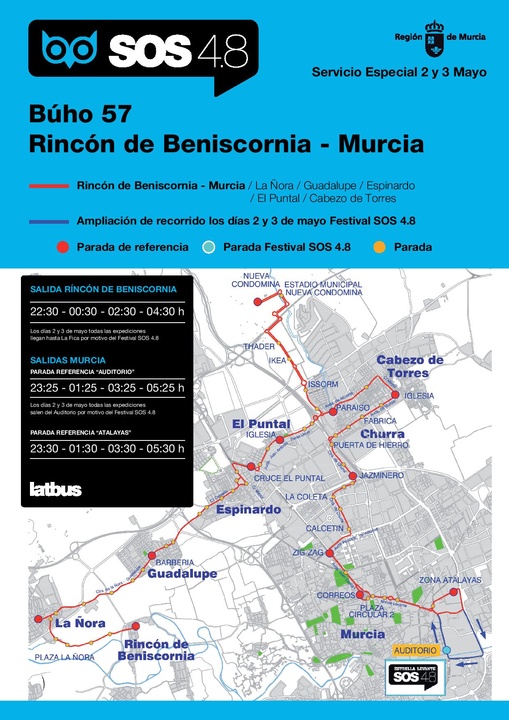 Línea Búho Bus 57
