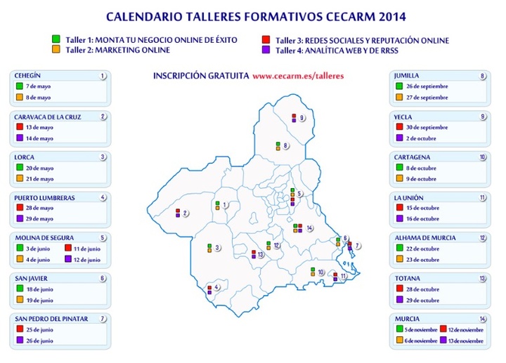 Talleres gratuitos de Cecarm