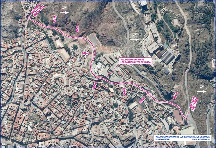 Vial de evacuación de los Barrios Altos de Lorca