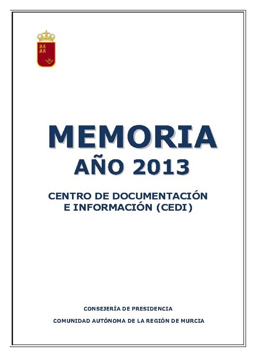 portada memoria CEDI 2013