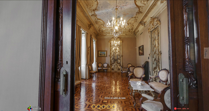 Visita virtual al salón de baile del Palacio de Aguirre
